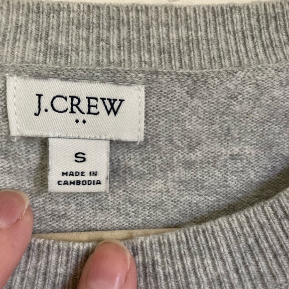 🌞J.Crew Gray Wool Blend Long Sleeve Scoop Neck Hi-low Sweater #P - Picture 2 of 7